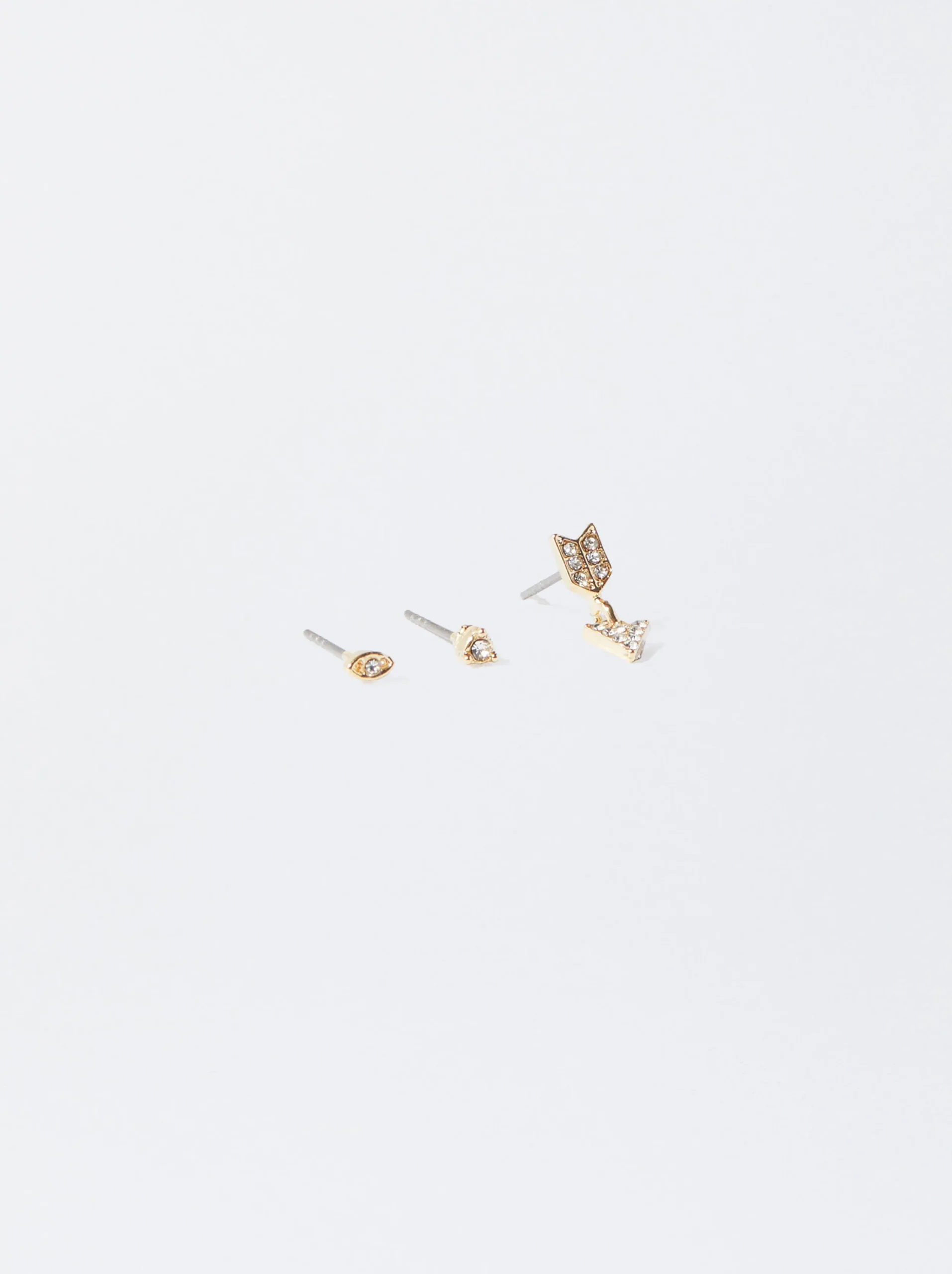 PARFOIS Conjunto De Pendientes Con Circonitas Dorado Discount
