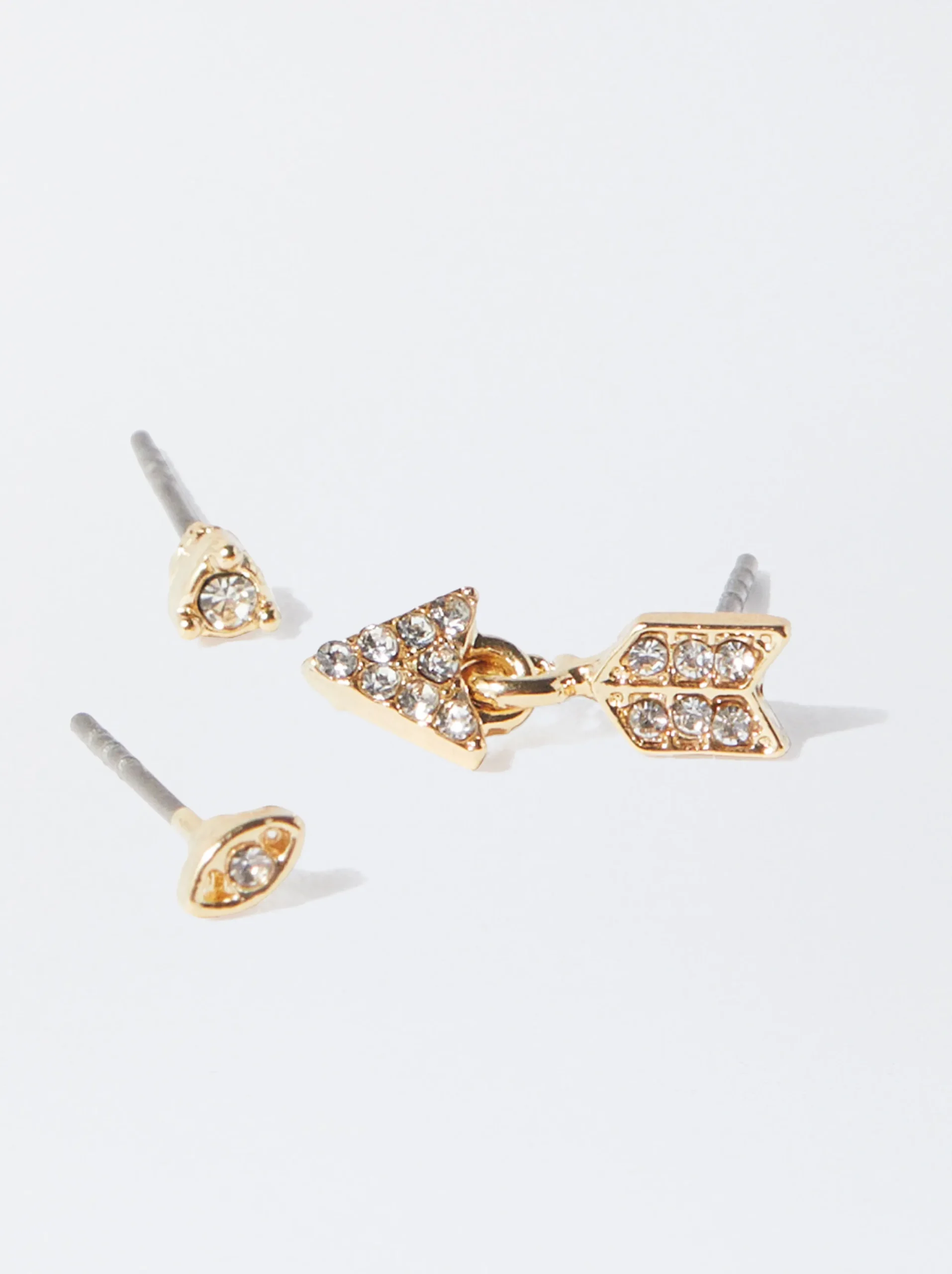 PARFOIS Conjunto De Pendientes Con Circonitas Dorado Discount