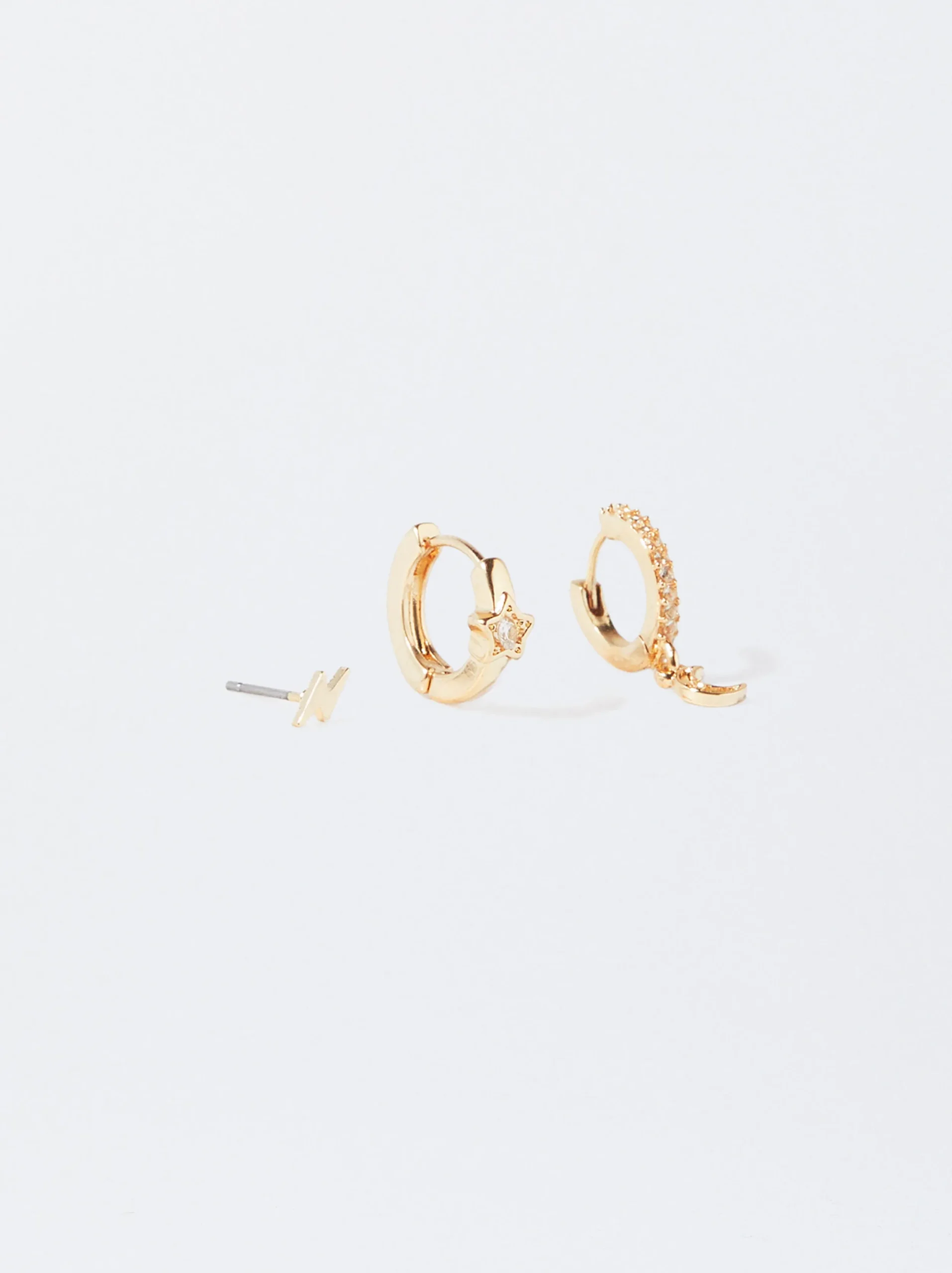 PARFOIS Conjunto De Pendientes Con Circonitas Dorado Best