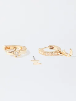 PARFOIS Conjunto De Pendientes Con Circonitas Dorado Best
