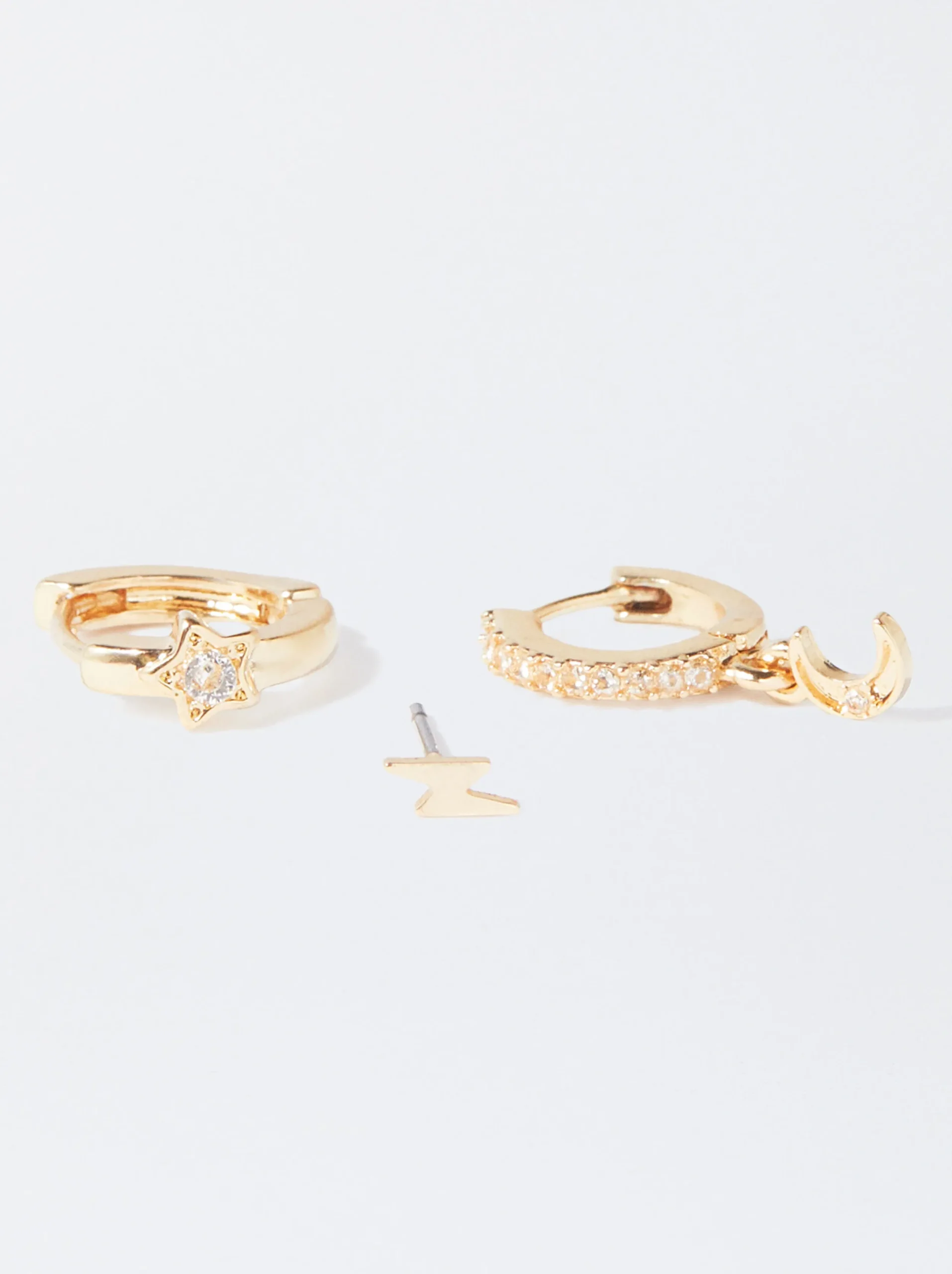 PARFOIS Conjunto De Pendientes Con Circonitas Dorado Best