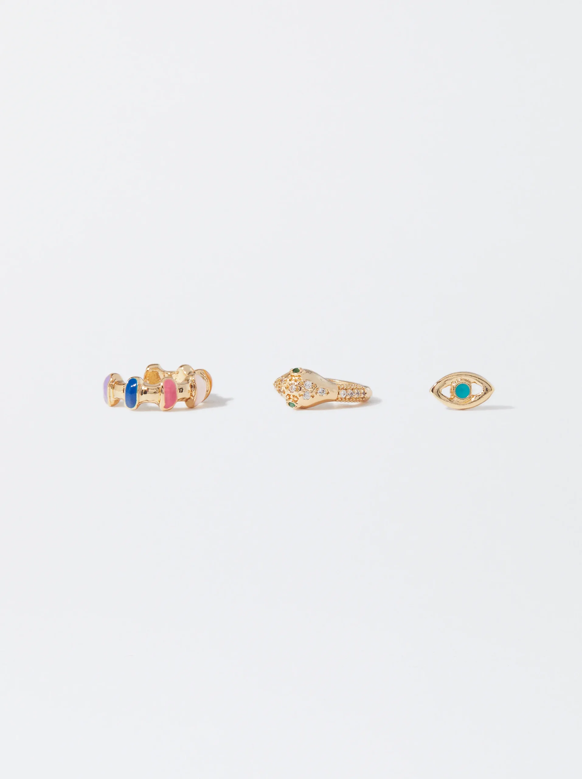 PARFOIS Conjunto De Pendientes Con Circonitas Y Esmalte Multicor New