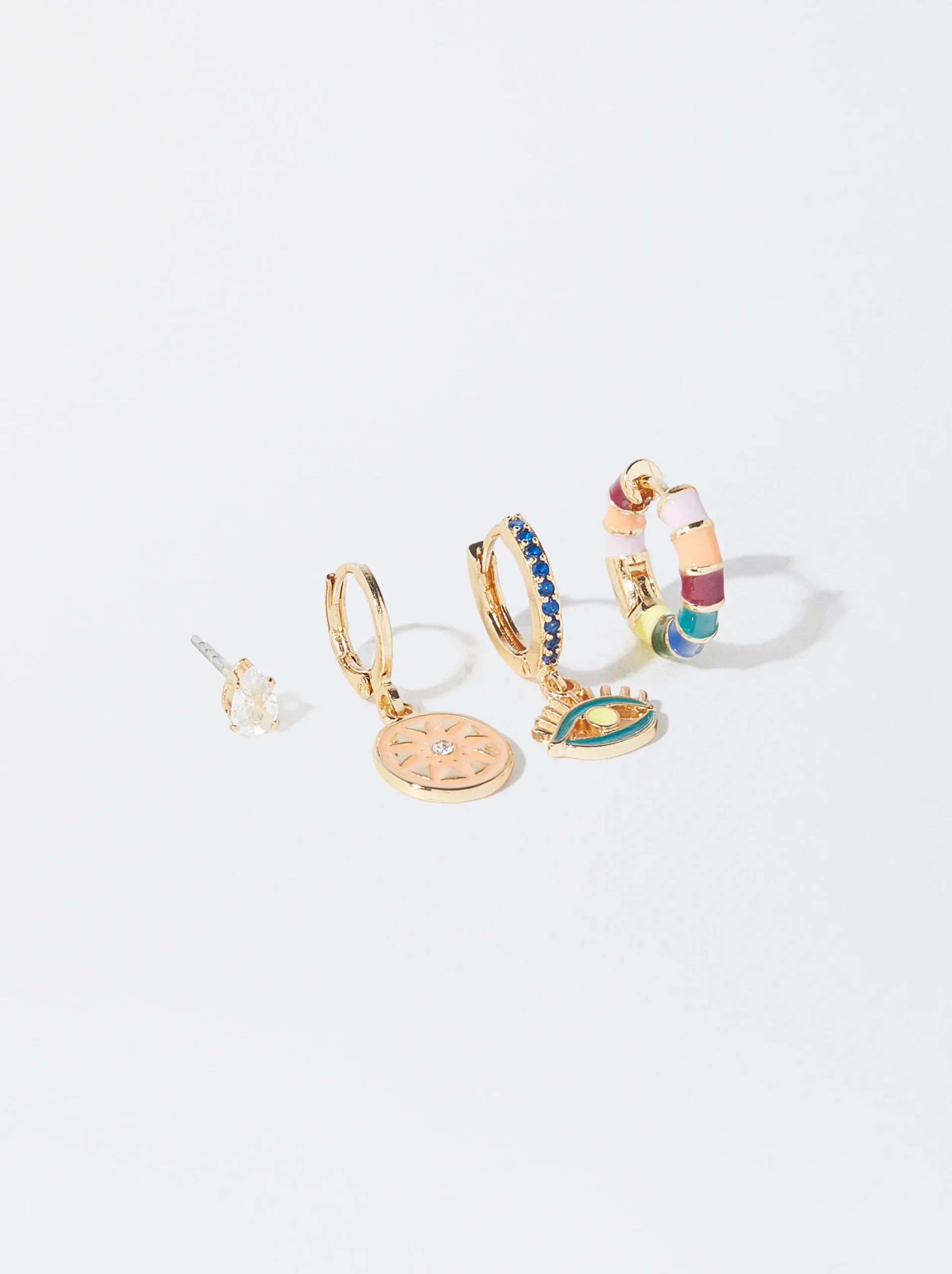 PARFOIS Conjunto De Pendientes Con Circonitas Multicor Cheap