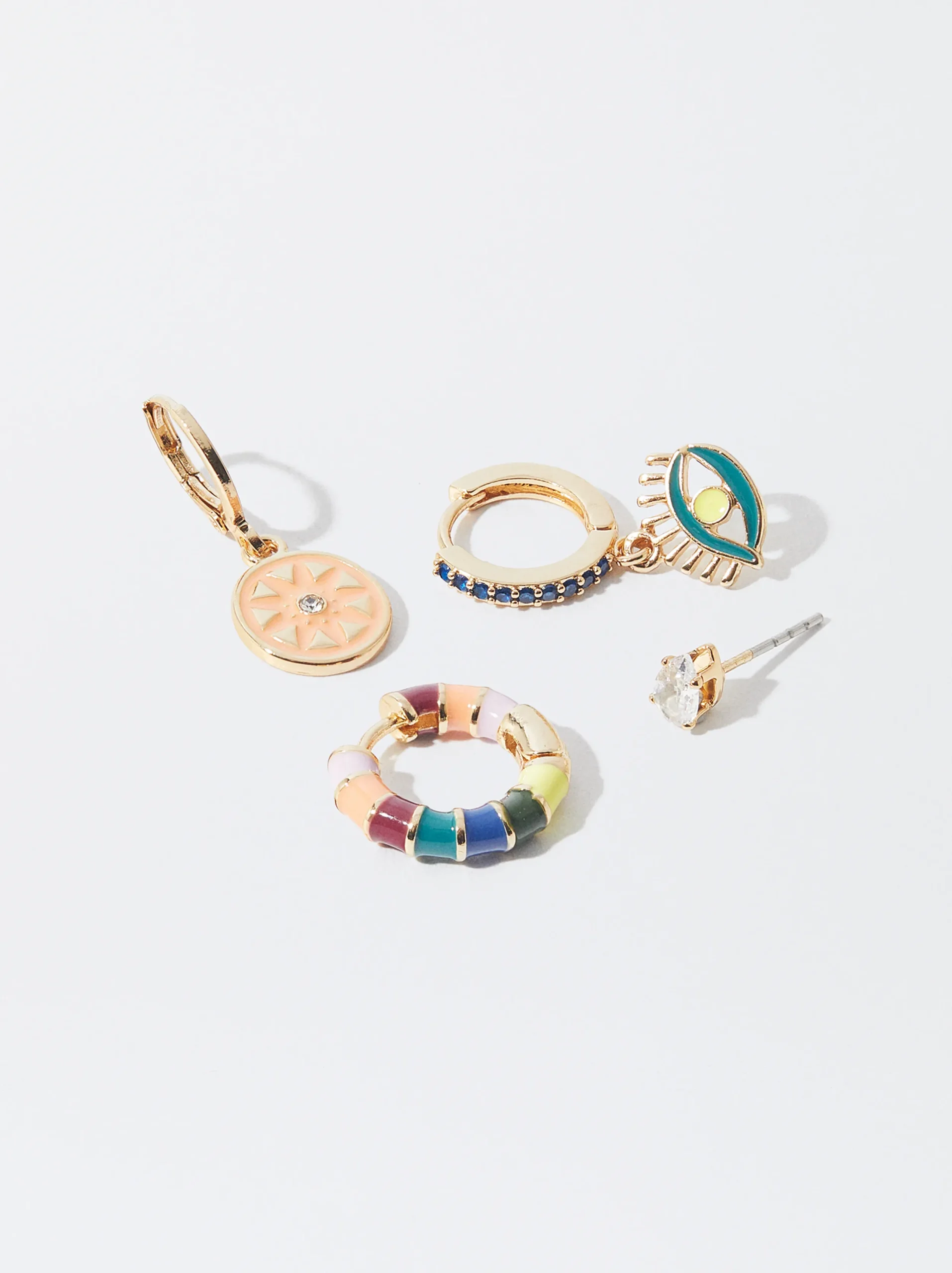 PARFOIS Conjunto De Pendientes Con Circonitas Multicor Cheap