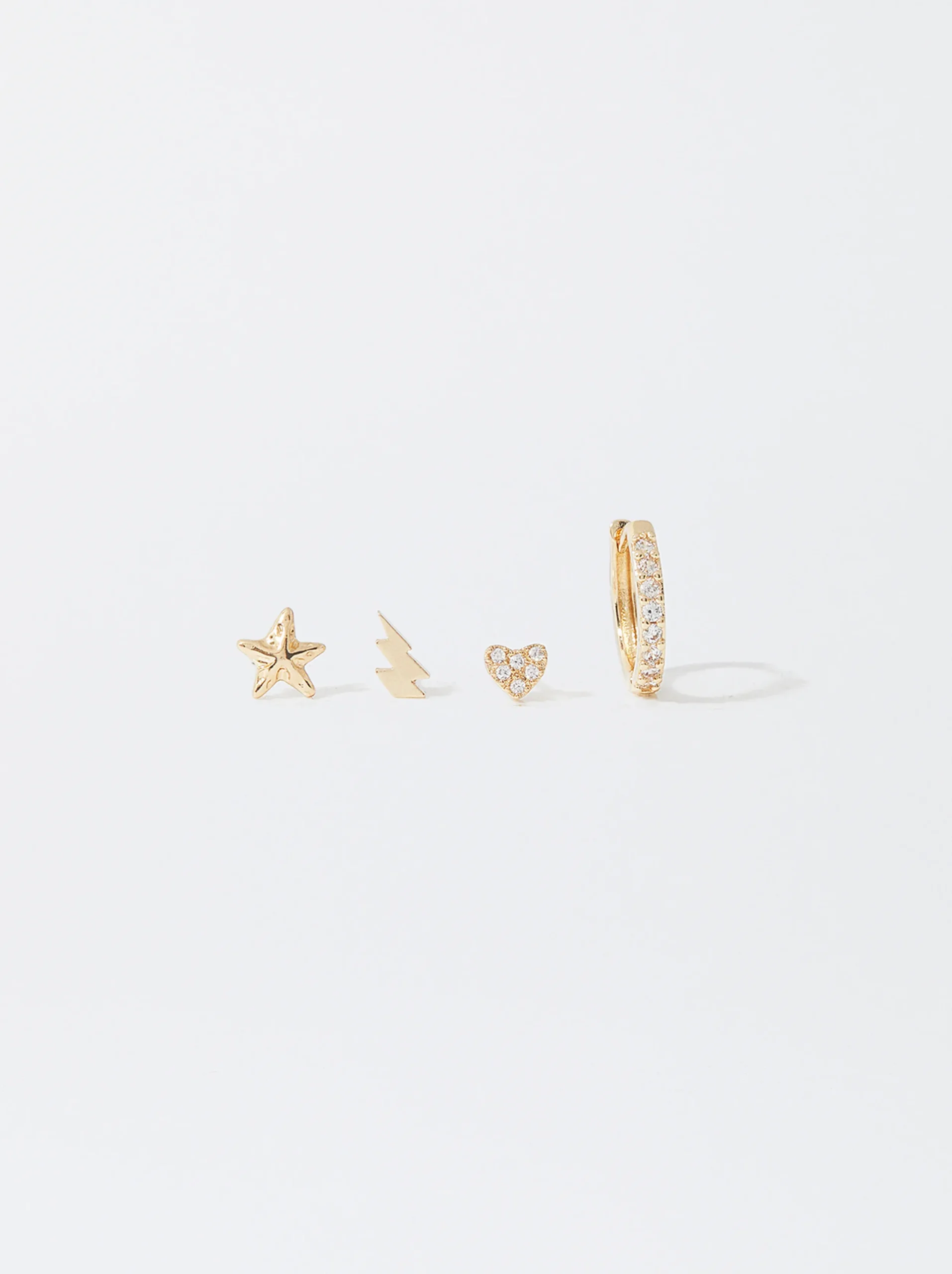 PARFOIS Conjunto De Pendientes Con Circonitas Dorado Best