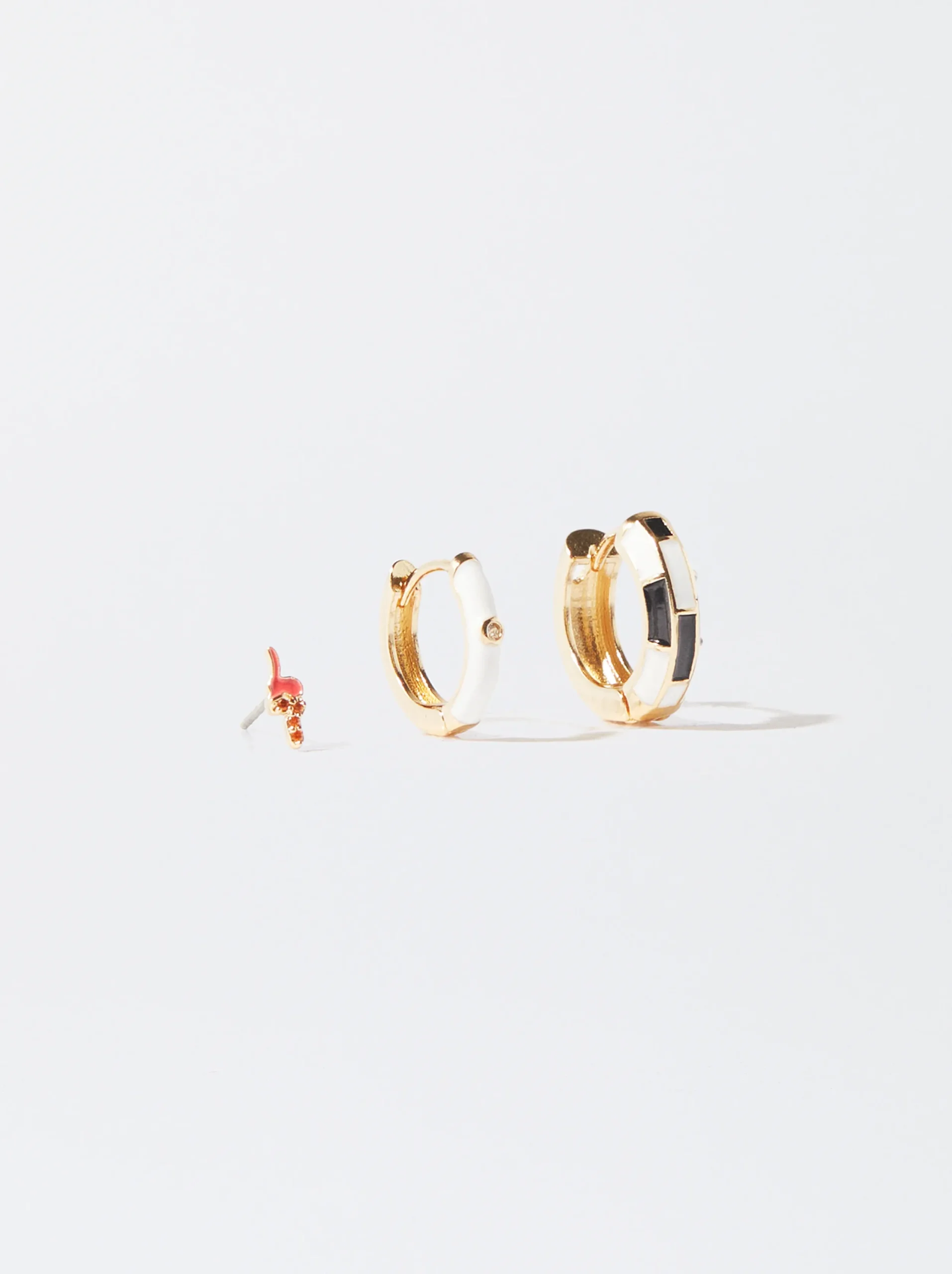 PARFOIS Conjunto De Pendientes Con Circonitas Y Esmalte Multicor Shop