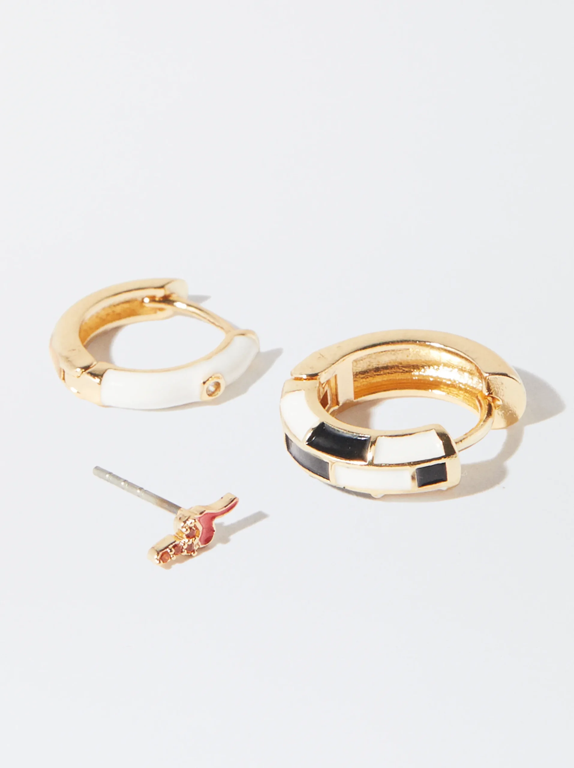 PARFOIS Conjunto De Pendientes Con Circonitas Y Esmalte Multicor Shop