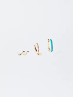 PARFOIS Conjunto De Pendientes Con Circonitas Multicor Outlet
