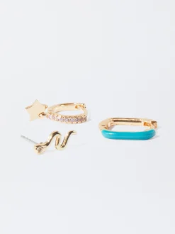 PARFOIS Conjunto De Pendientes Con Circonitas Multicor Outlet