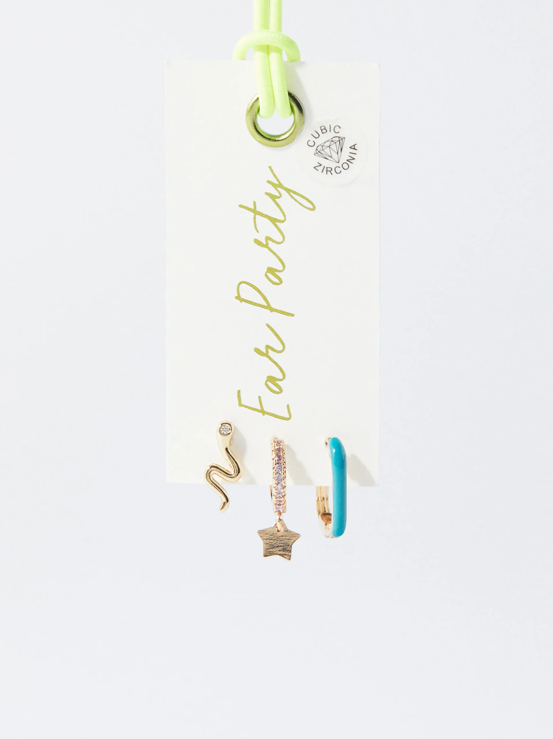 PARFOIS Conjunto De Pendientes Con Circonitas Multicor Outlet