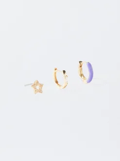 PARFOIS Conjunto De Pendientes Con Circonitas Multicor Best