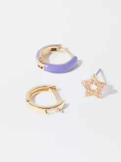 PARFOIS Conjunto De Pendientes Con Circonitas Multicor Best