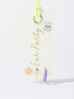 PARFOIS Conjunto De Pendientes Con Circonitas Multicor Best