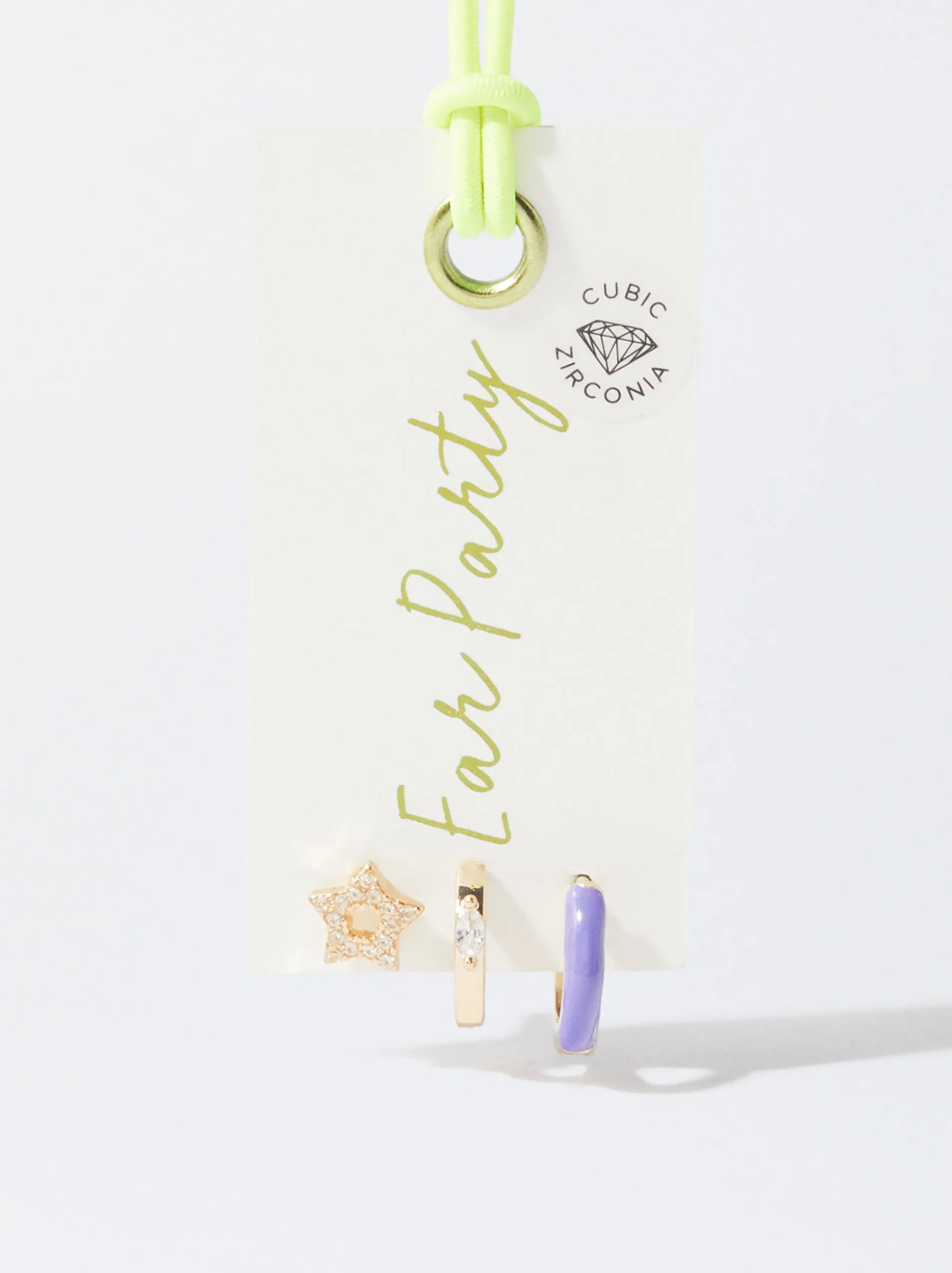 PARFOIS Conjunto De Pendientes Con Circonitas Multicor Best