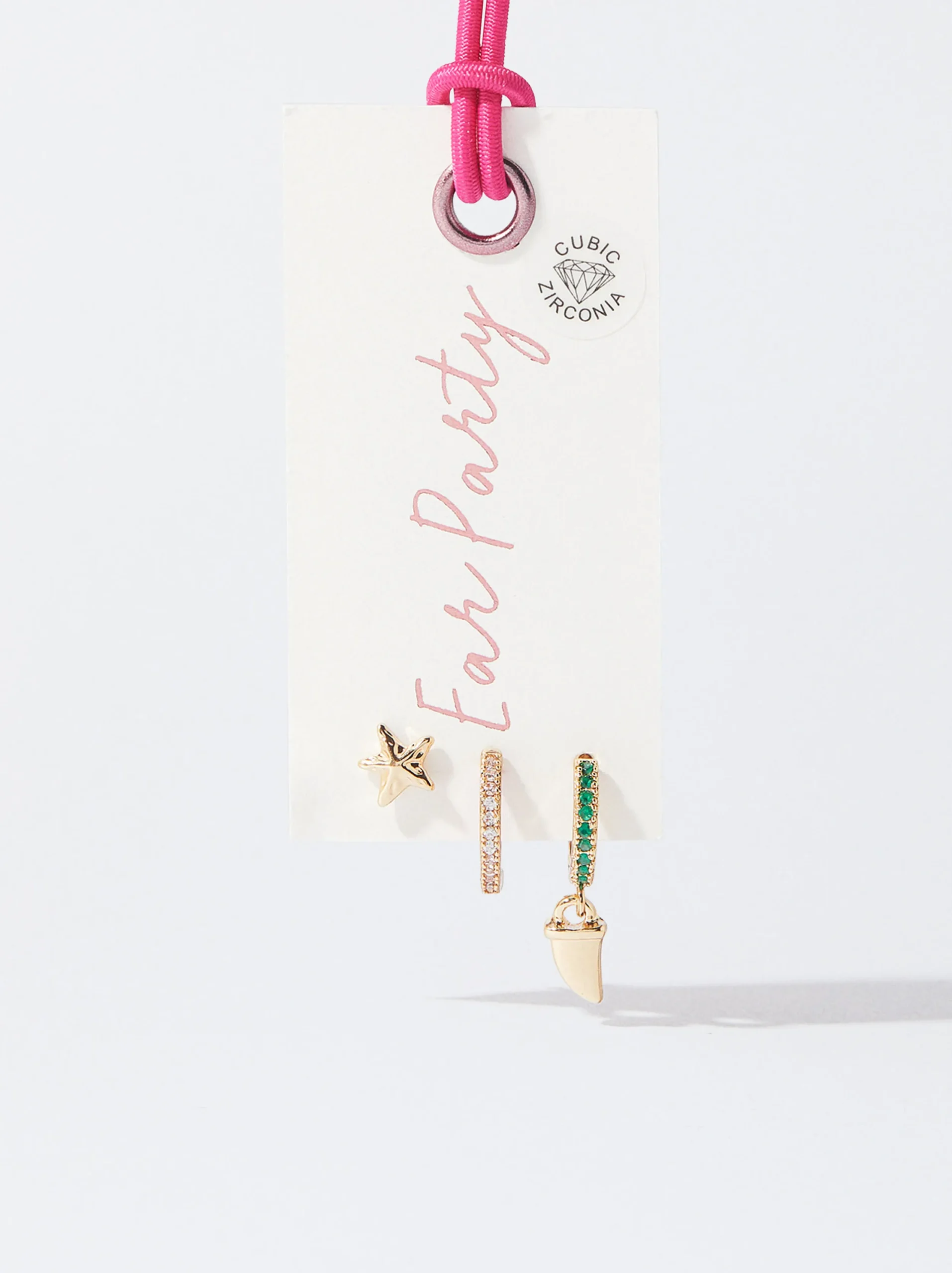PARFOIS Conjunto De Pendientes Con Circonitas Multicor Hot