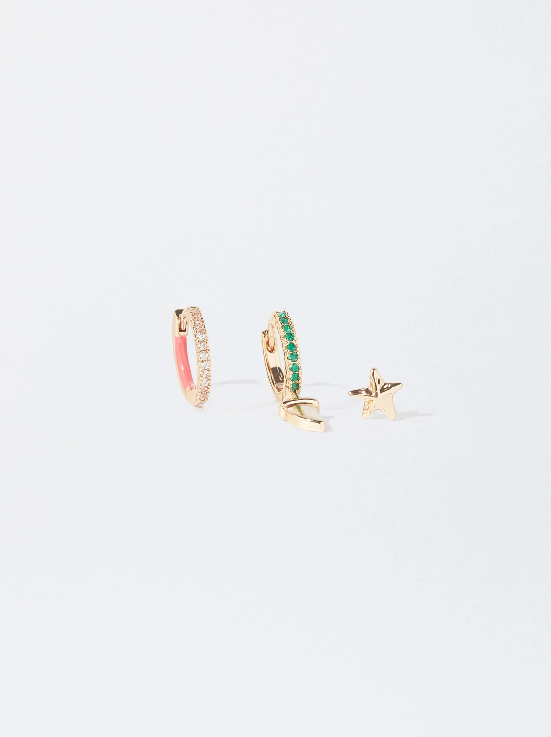 PARFOIS Conjunto De Pendientes Con Circonitas Multicor Hot