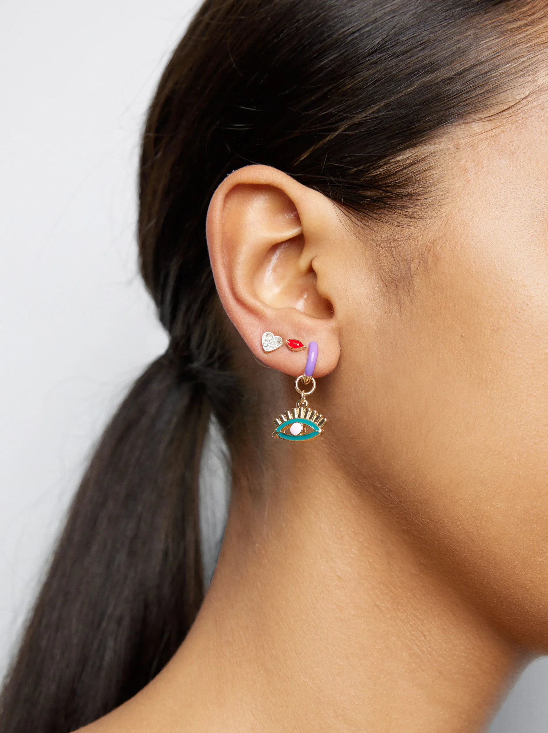 PARFOIS Conjunto De Pendientes Con Circonitas Multicor Online