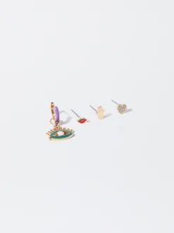 PARFOIS Conjunto De Pendientes Con Circonitas Multicor Online