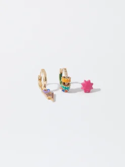 PARFOIS Conjunto De Pendientes Con Piedra Multicor Sale