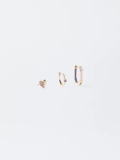 PARFOIS Conjunto De Pendientes Con Circonitas Multicor Hot