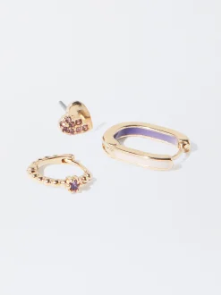 PARFOIS Conjunto De Pendientes Con Circonitas Multicor Hot