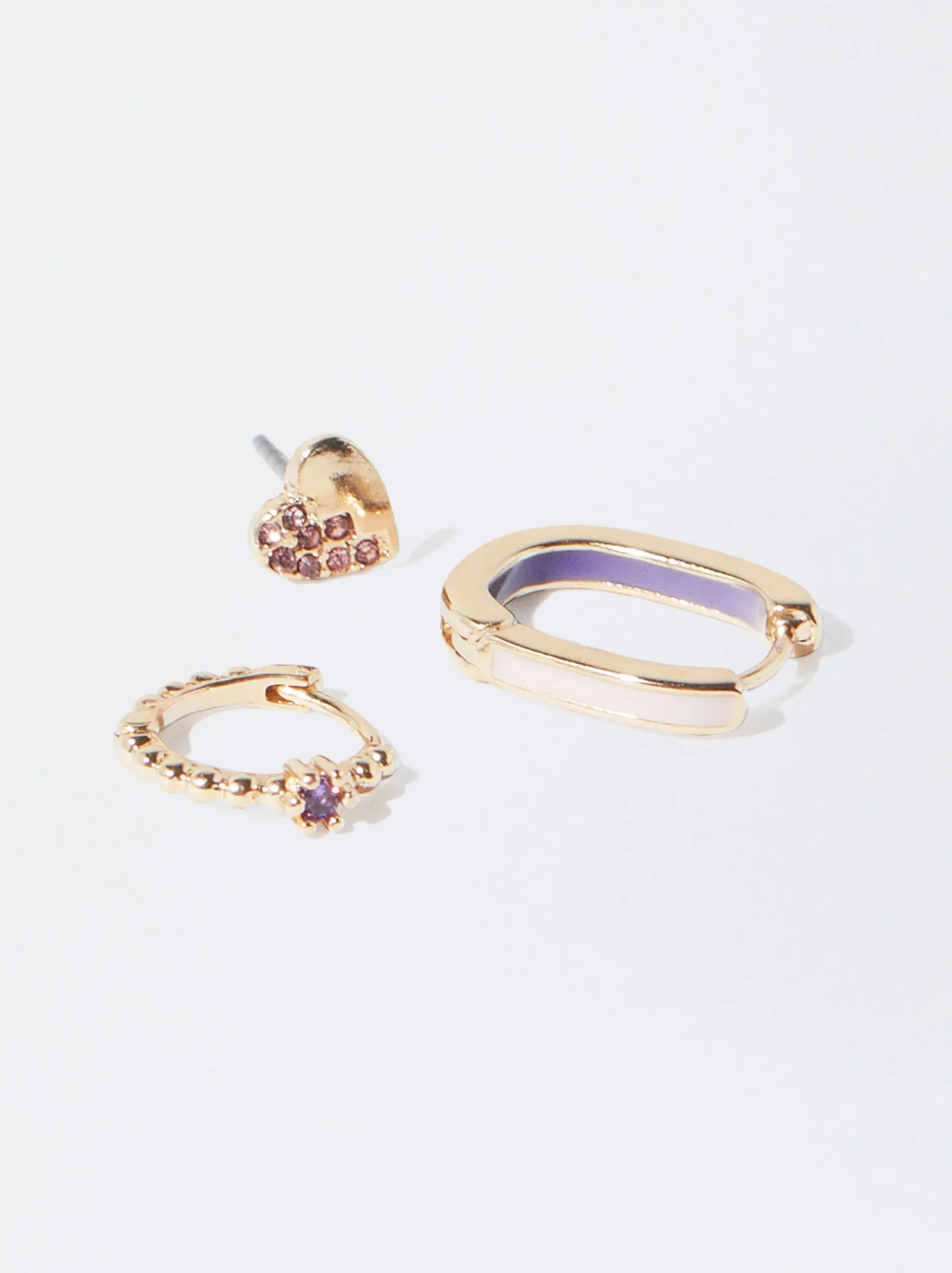 PARFOIS Conjunto De Pendientes Con Circonitas Multicor Hot