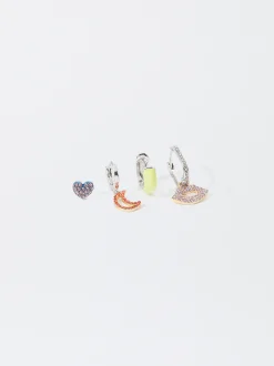 PARFOIS Conjunto De Pendientes Con Circonitas Multicor Outlet