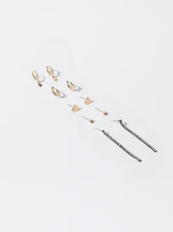 PARFOIS Conjunto De Pendientes Con Cristales Negro Best Sale