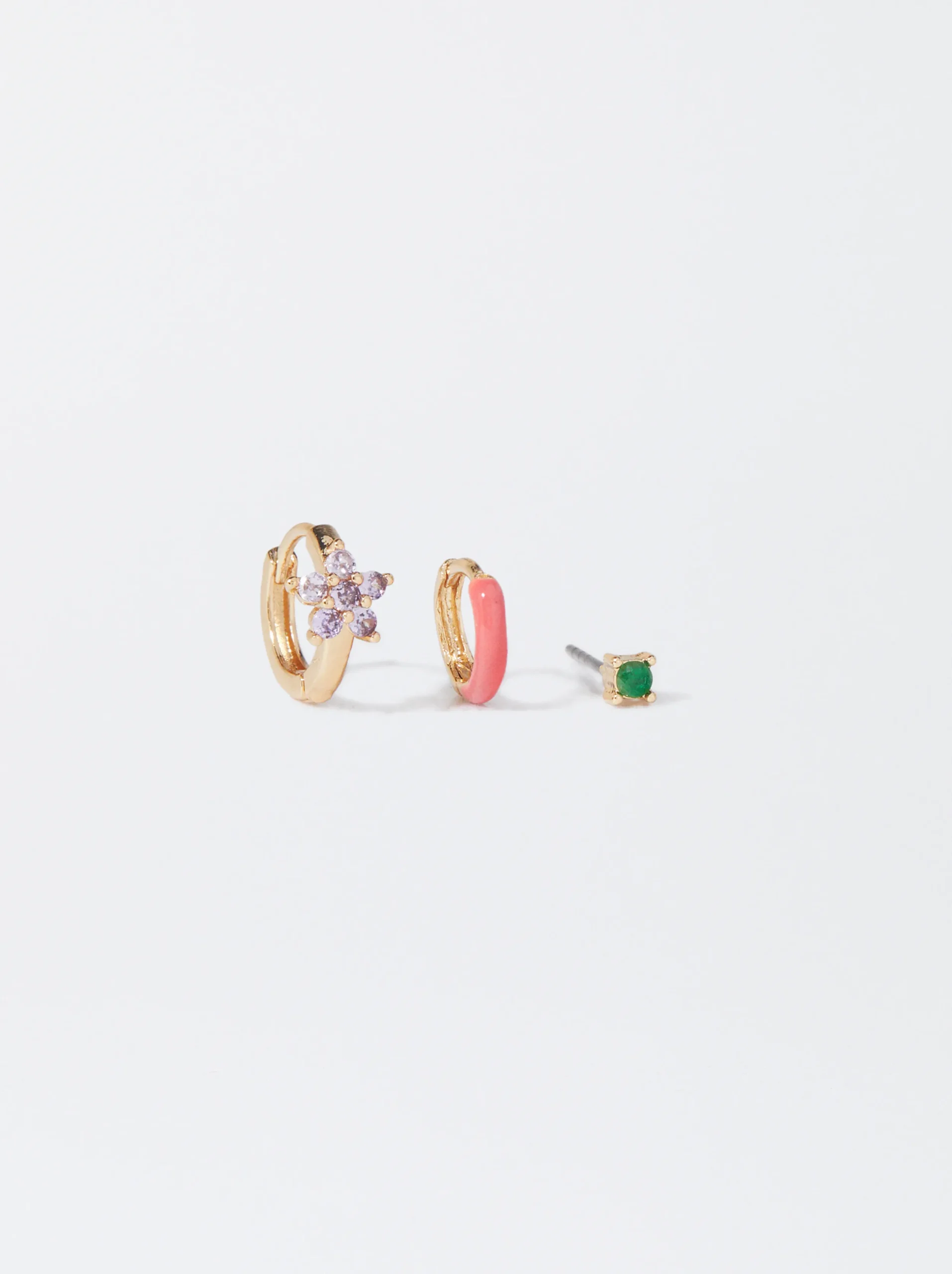 PARFOIS Conjunto De Pendientes Con Circonitas Multicor Hot