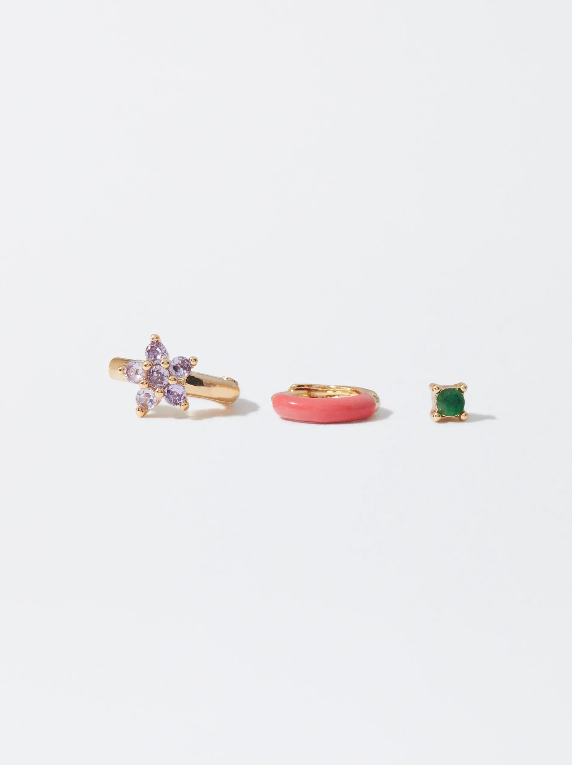 PARFOIS Conjunto De Pendientes Con Circonitas Multicor Hot
