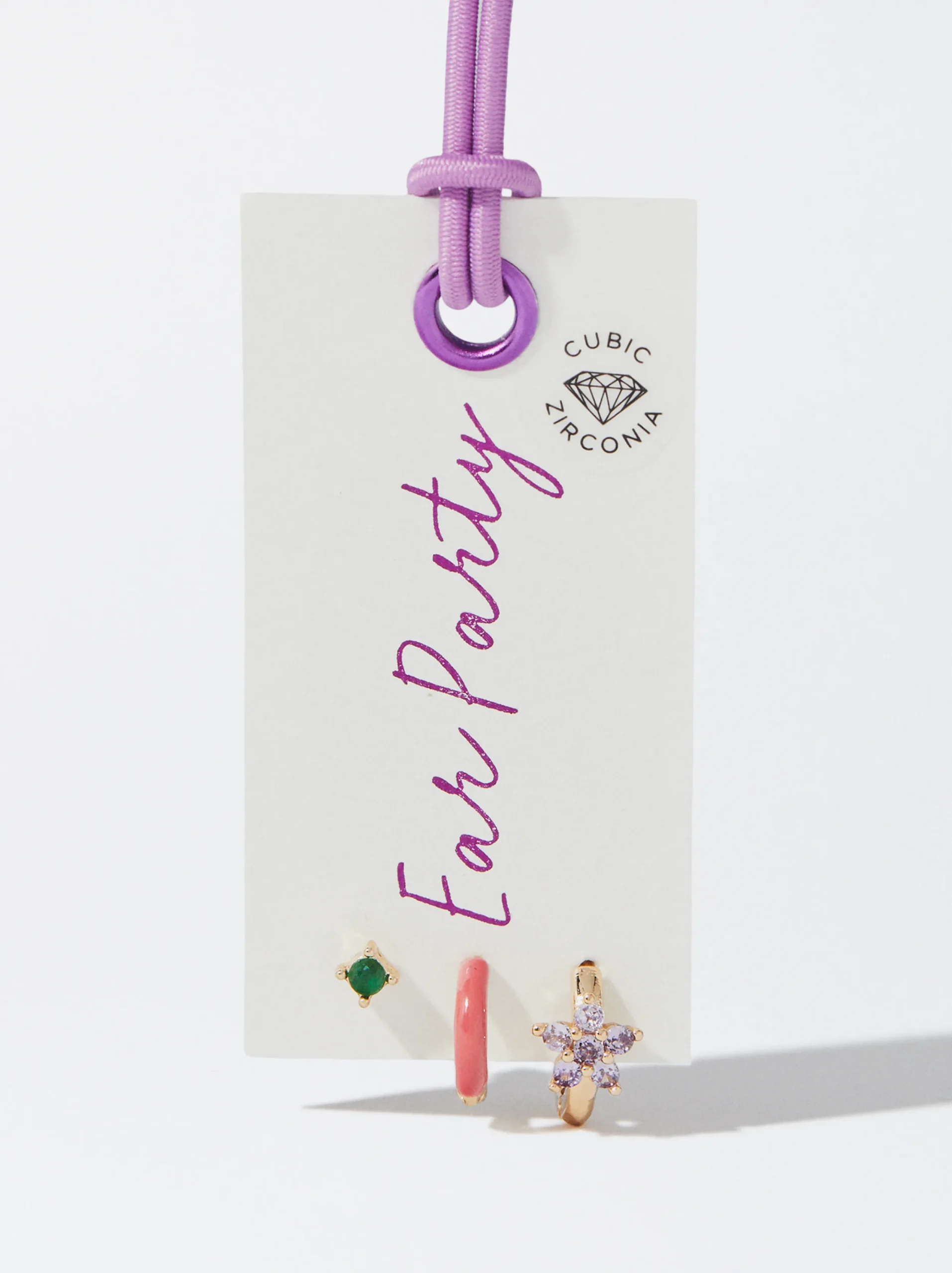 PARFOIS Conjunto De Pendientes Con Circonitas Multicor Hot