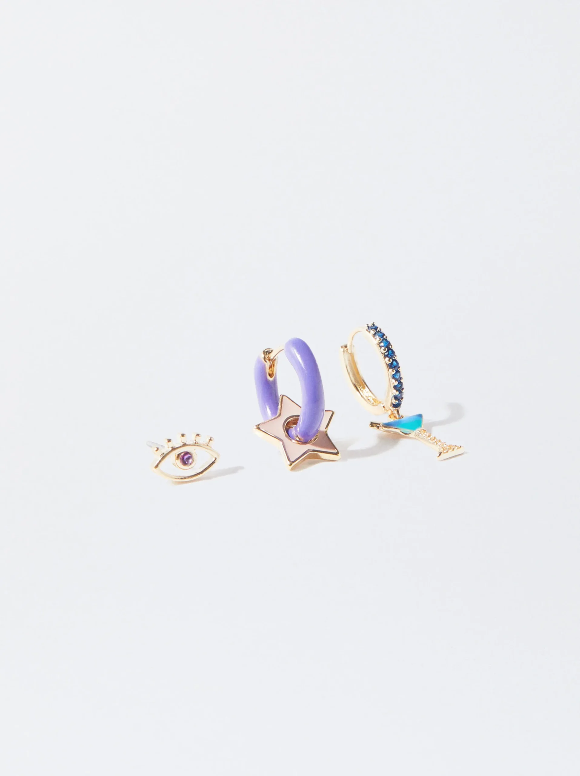 PARFOIS Conjunto De Pendientes Con Charms Y Circonitas Multicor Hot