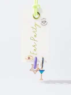 PARFOIS Conjunto De Pendientes Con Charms Y Circonitas Multicor Hot