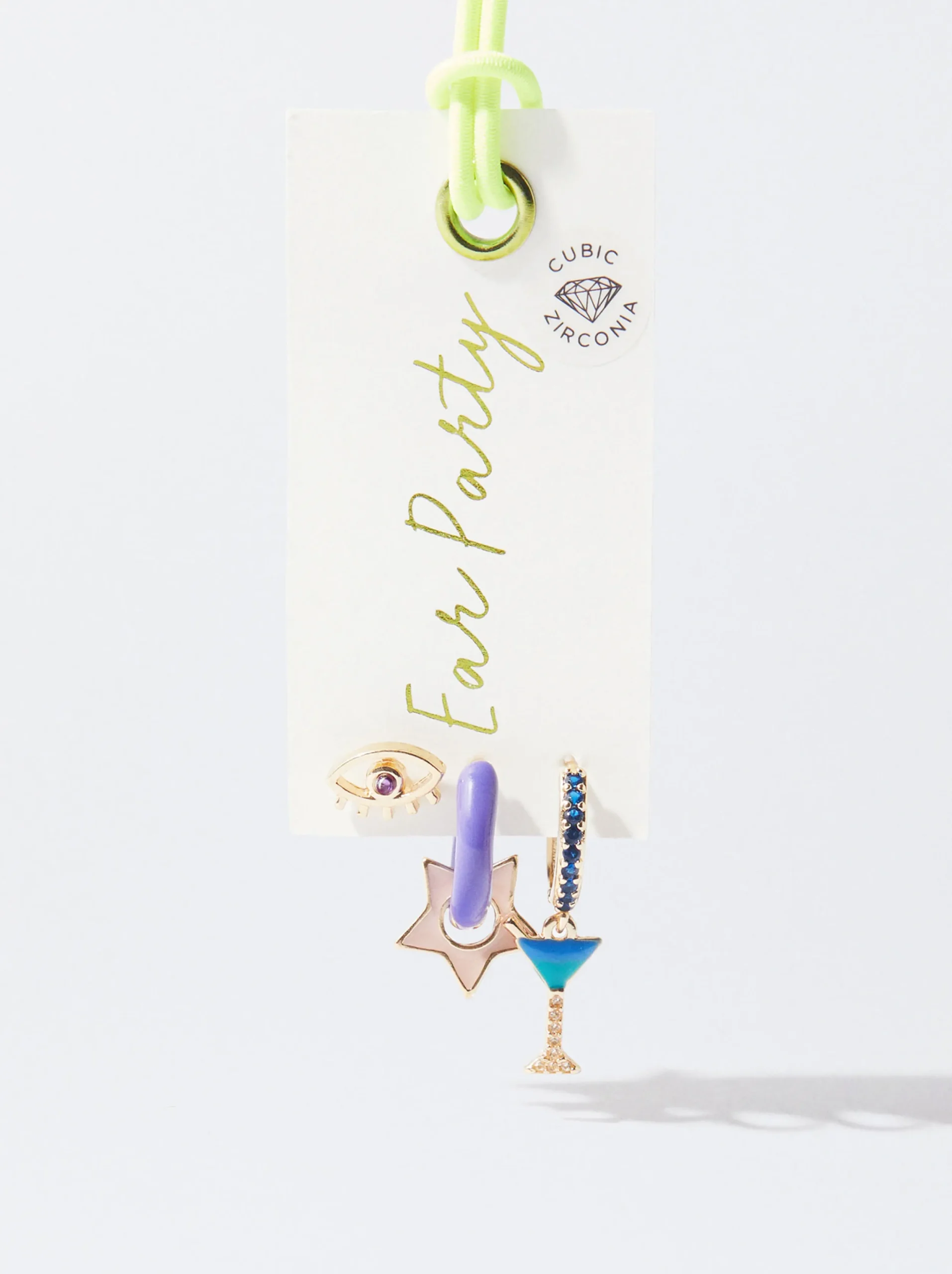 PARFOIS Conjunto De Pendientes Con Charms Y Circonitas Multicor Hot