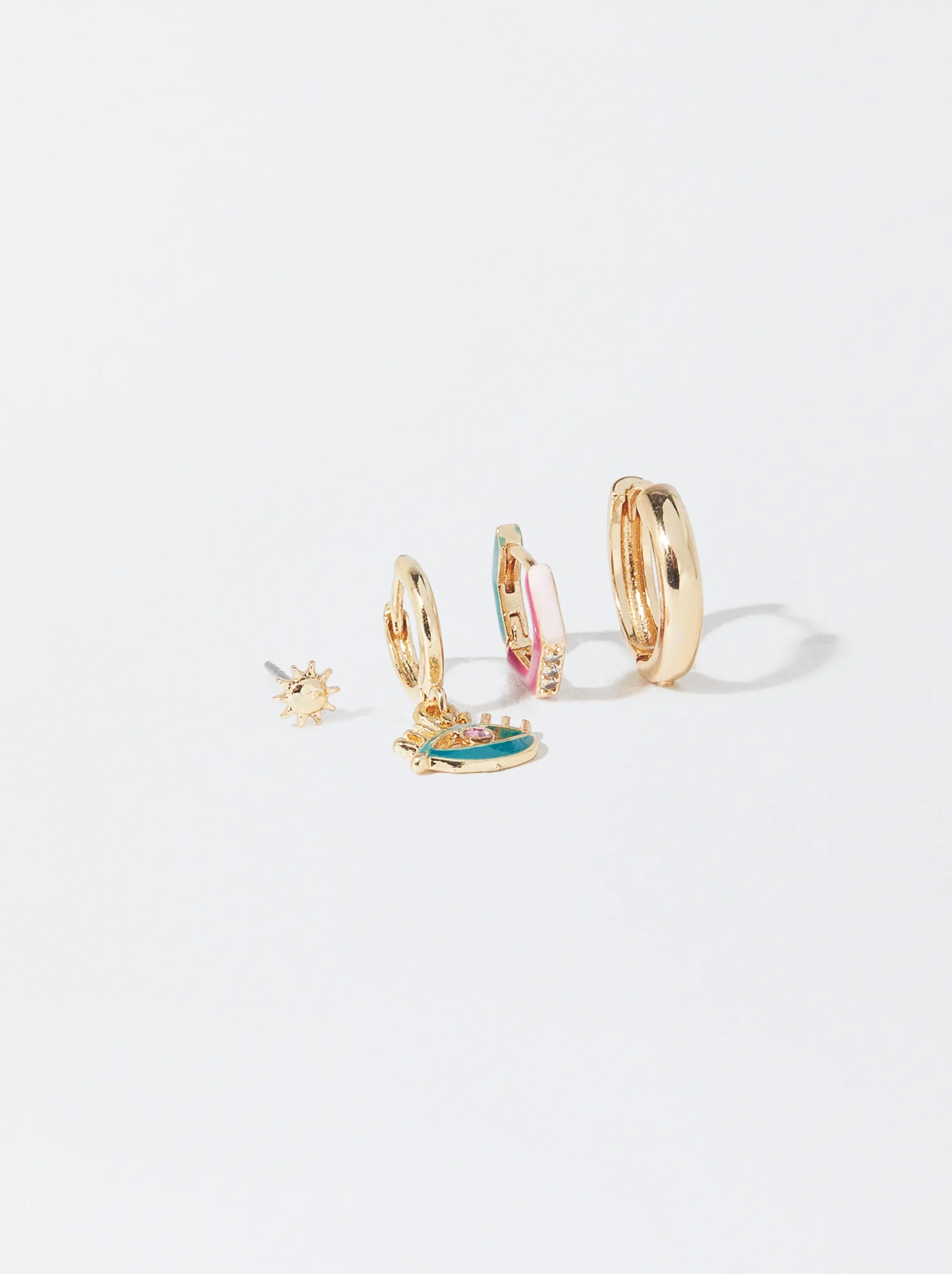 PARFOIS Conjunto De Pendientes Con Circonitas Multicor Hot