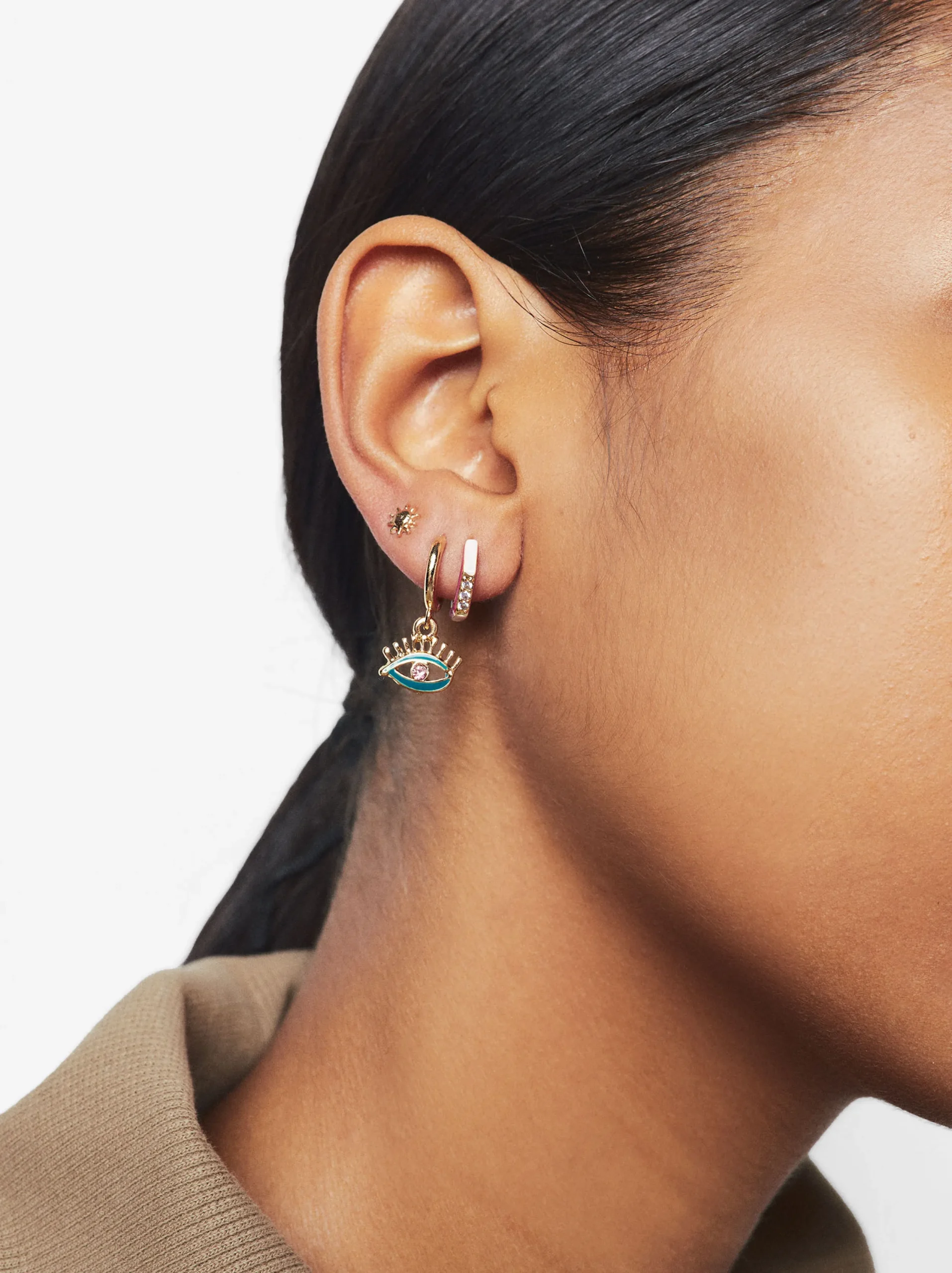 PARFOIS Conjunto De Pendientes Con Circonitas Multicor Hot