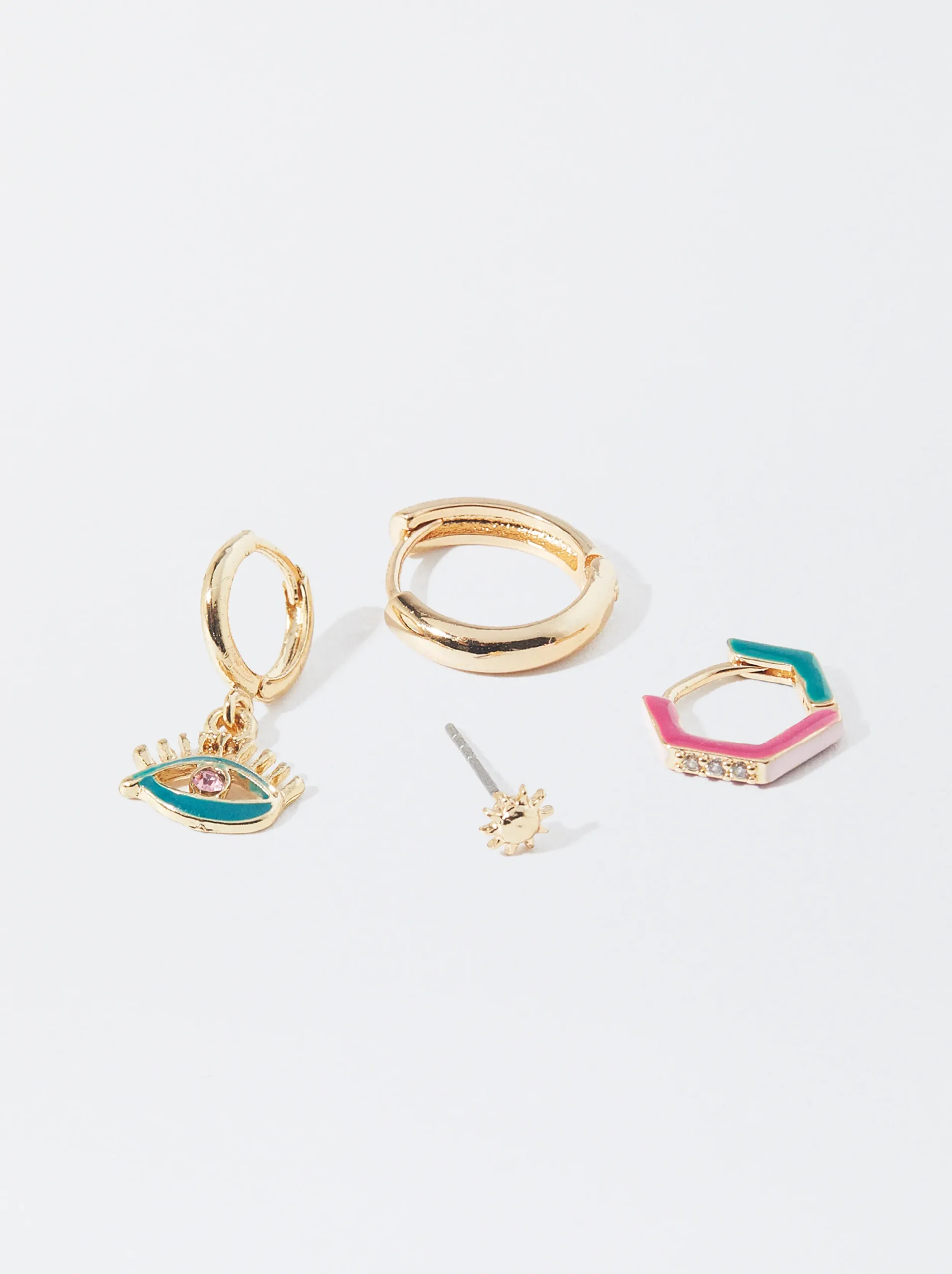 PARFOIS Conjunto De Pendientes Con Circonitas Multicor Hot