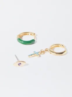 PARFOIS Conjunto De Pendientes Con Circonitas Multicor Discount