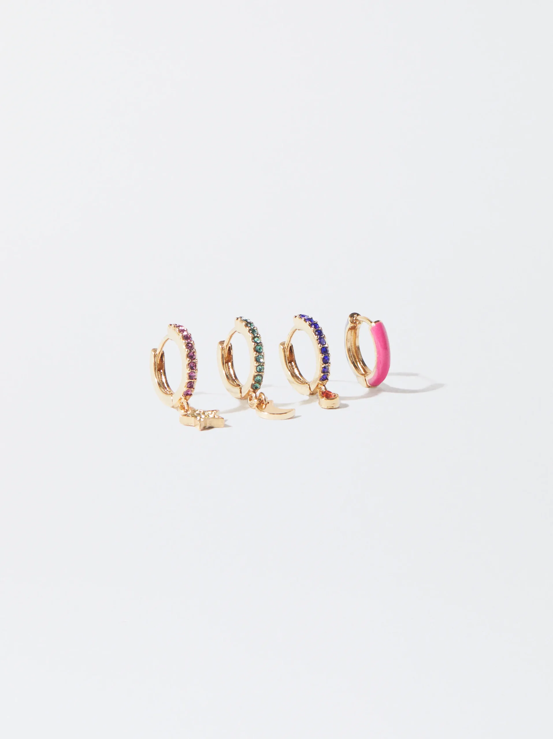 PARFOIS Conjunto De Pendientes Con Circonitas Multicor New