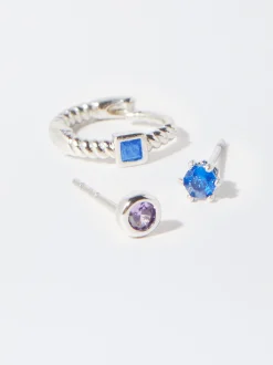 PARFOIS Conjunto De Pendientes Con Circonitas Multicor Hot