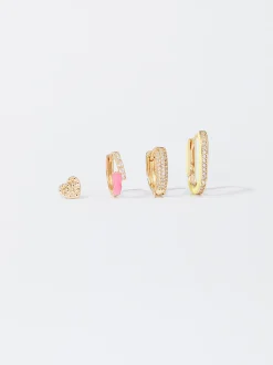 PARFOIS Conjunto De Pendientes Con Circonitas Multicor Discount
