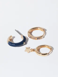 PARFOIS Conjunto De Pendientes Con Circonitas Multicor Online