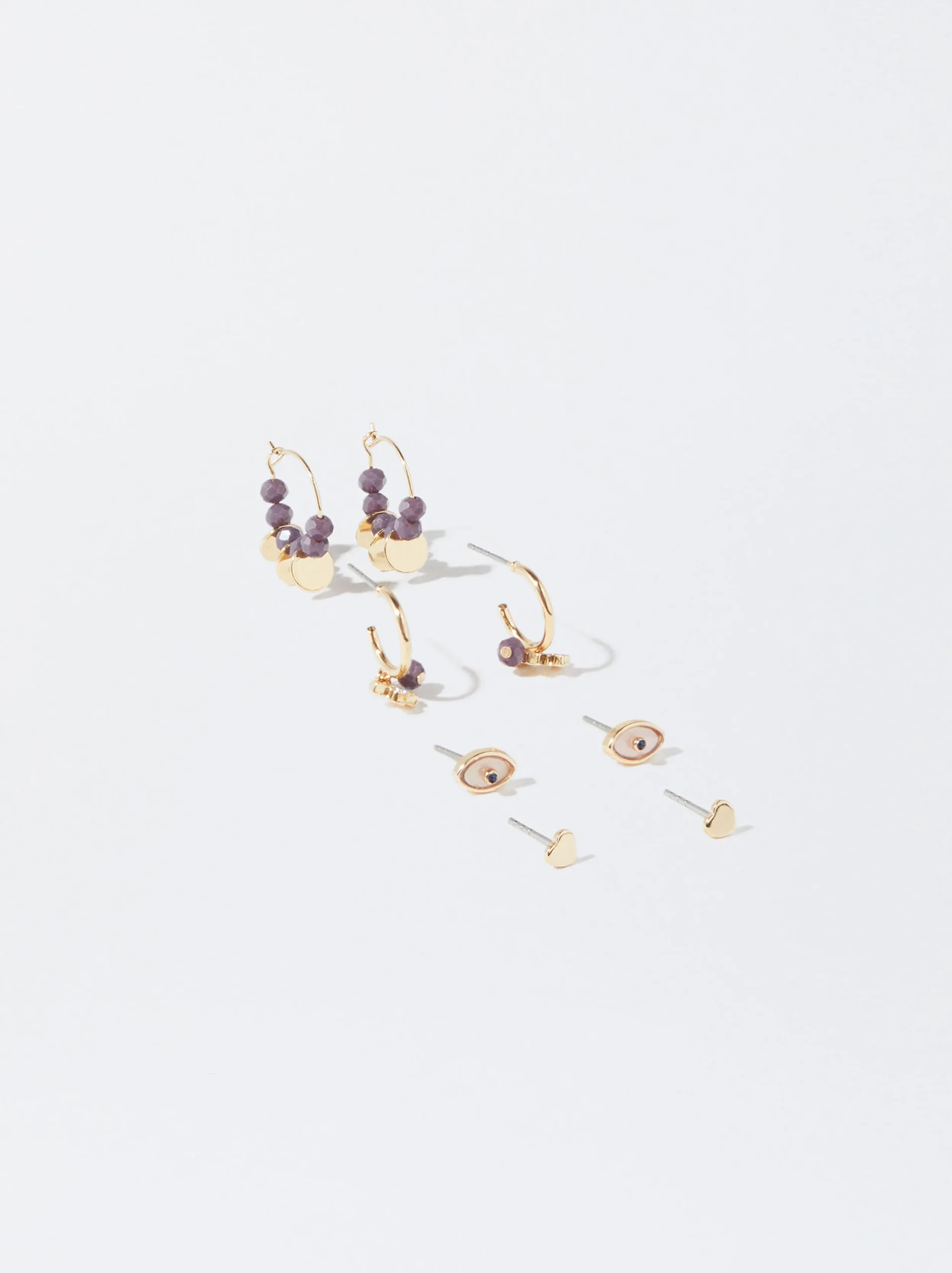 PARFOIS Conjunto De Pendientes Dorados Multicor Clearance