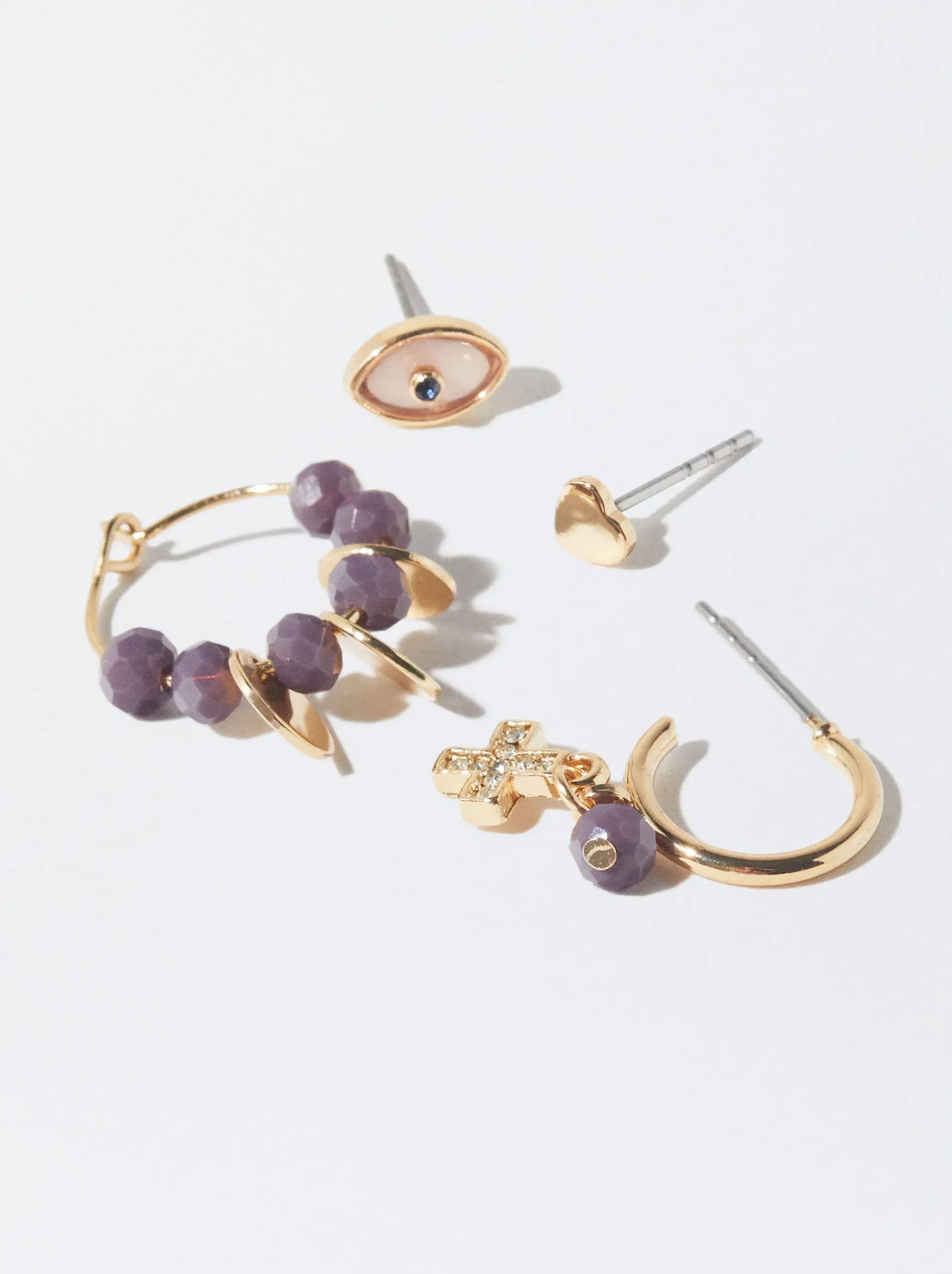 PARFOIS Conjunto De Pendientes Dorados Multicor Clearance