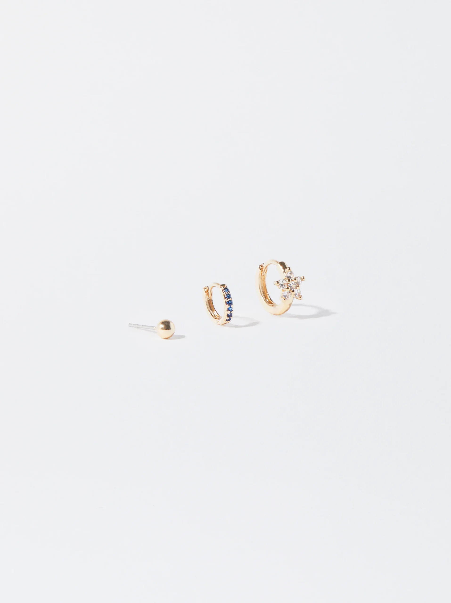PARFOIS Conjunto De Pendientes Dorados Con Circonitas Multicor Best