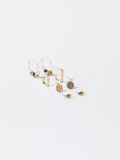 PARFOIS Conjunto De Pendientes Dorados Multicor Sale
