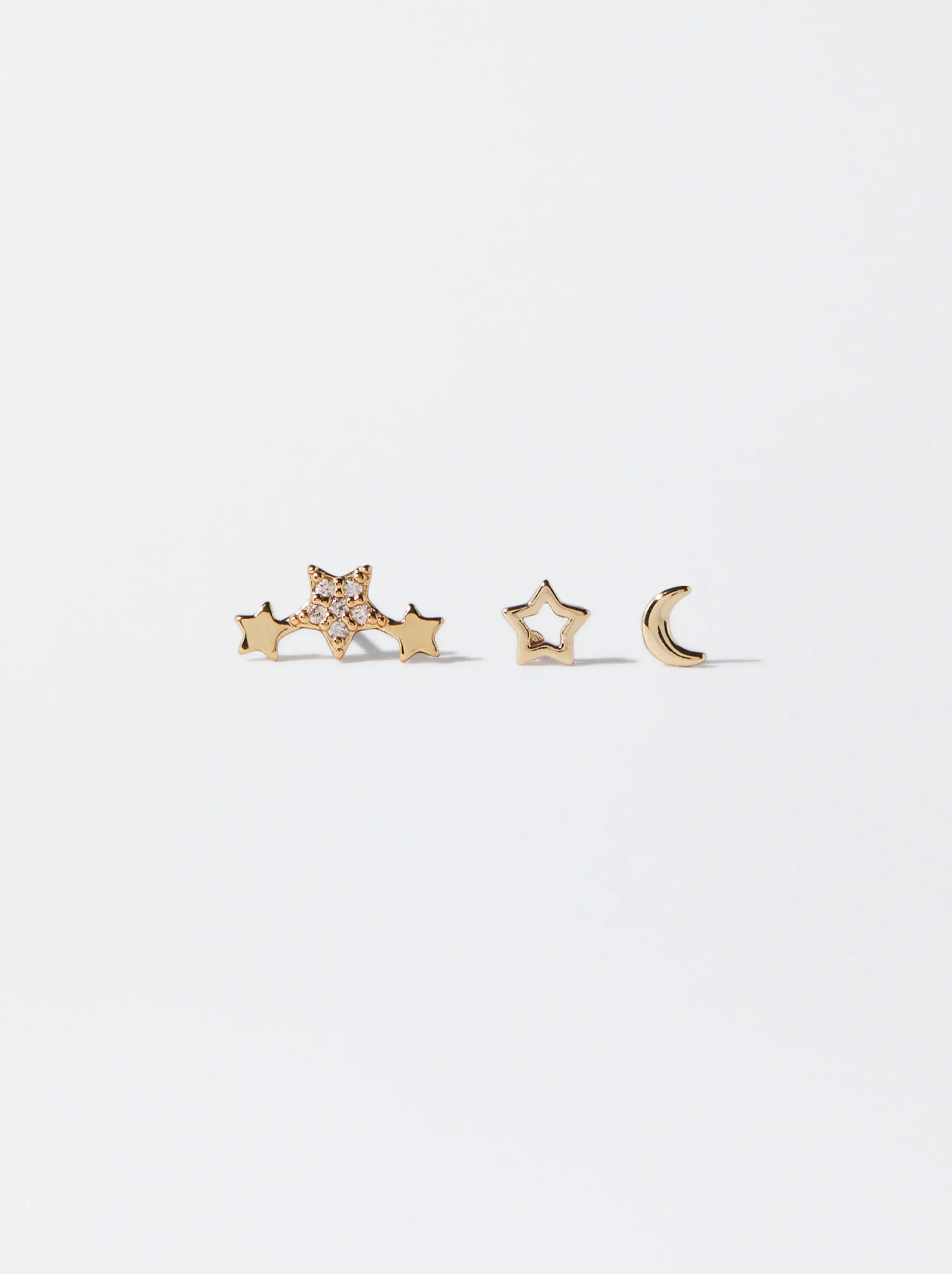 PARFOIS Conjunto De Pendientes s Con Circonitas Dorado Hot
