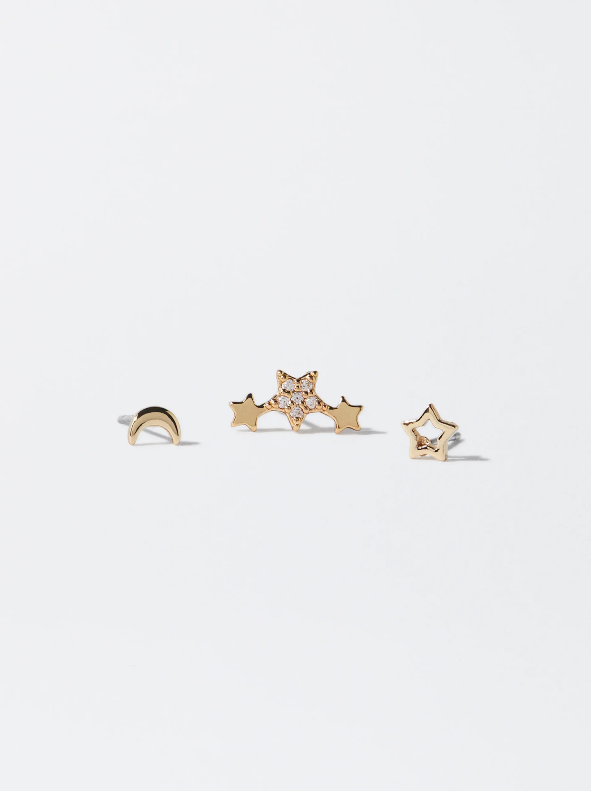 PARFOIS Conjunto De Pendientes s Con Circonitas Dorado Hot