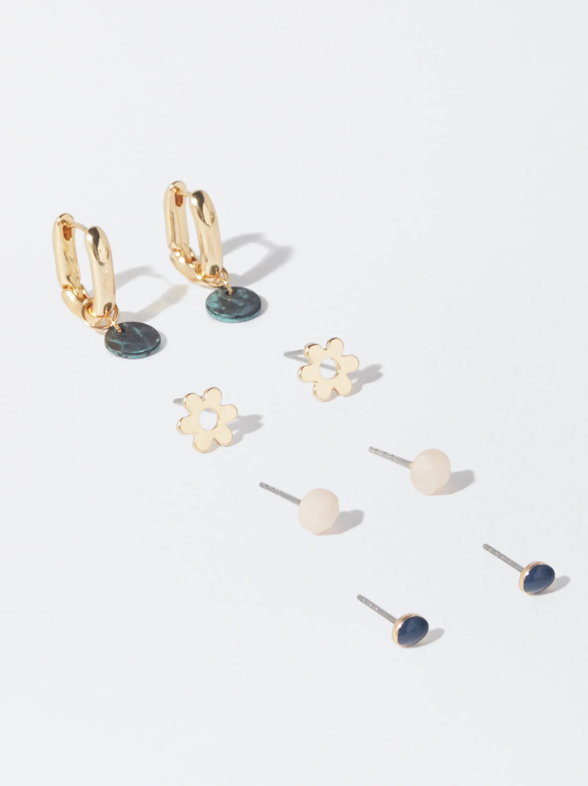 PARFOIS Conjunto De Pendientes Dorados Multicor Hot