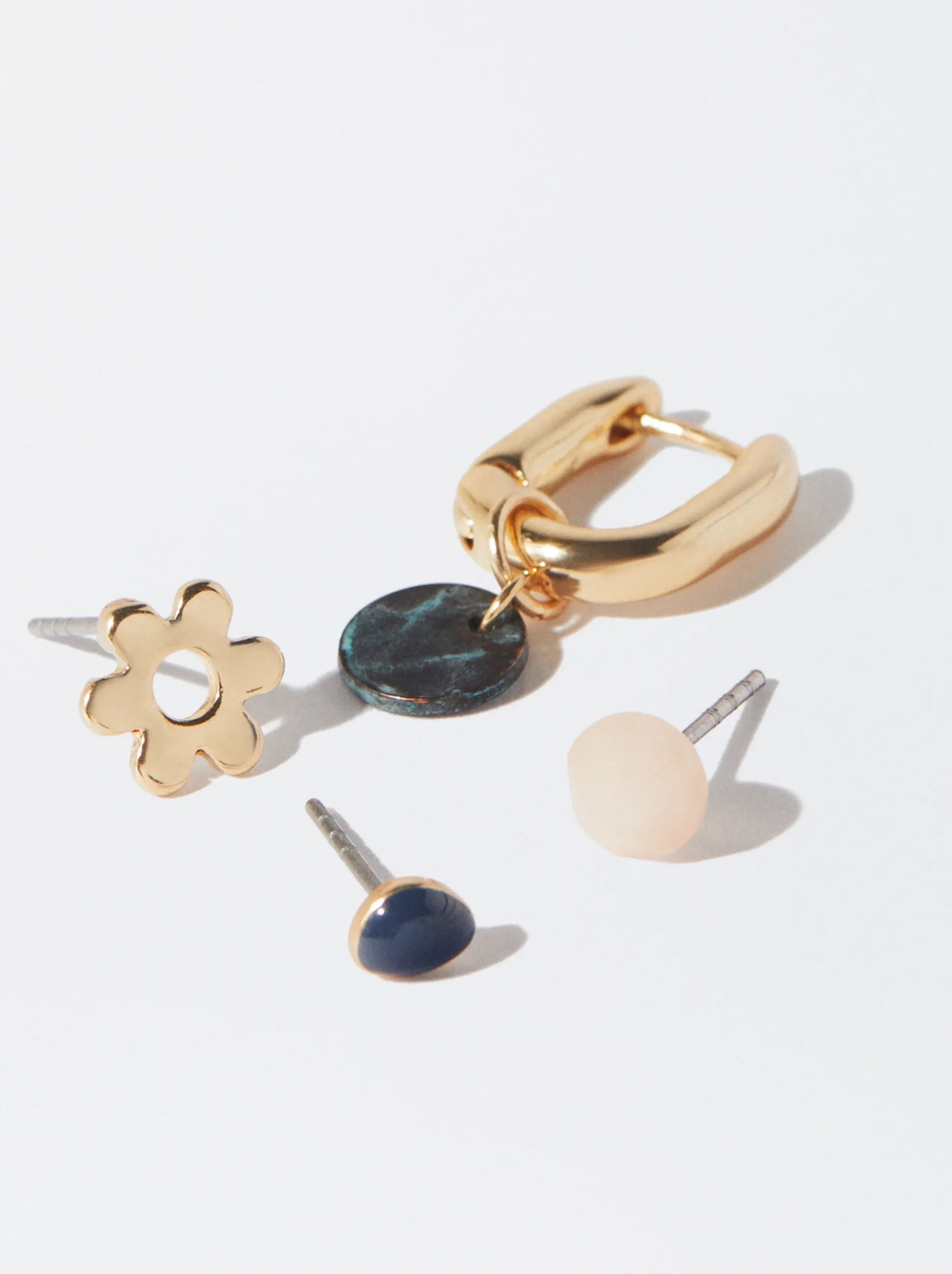 PARFOIS Conjunto De Pendientes Dorados Multicor Hot